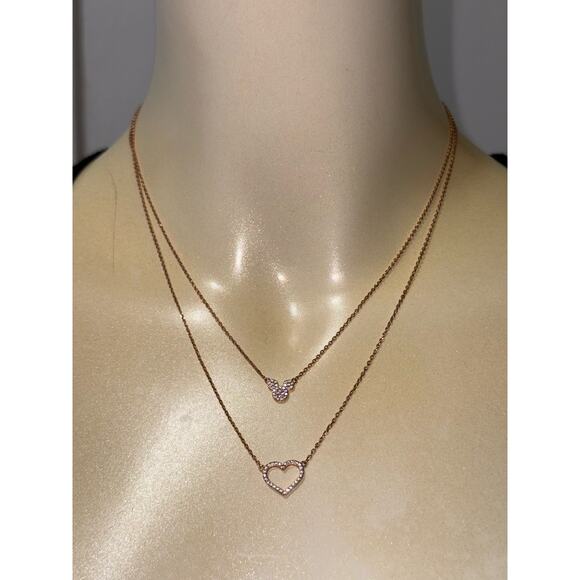 Disney double layered heart necklace rose gold layer preloved hearts heart - Picture 5 of 8